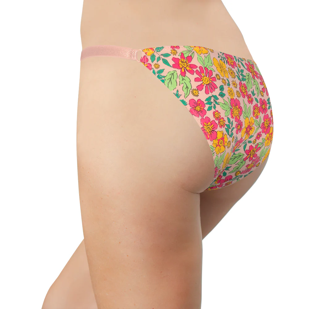 Floral Microfiber Bikini with Strap Sides - Image 3