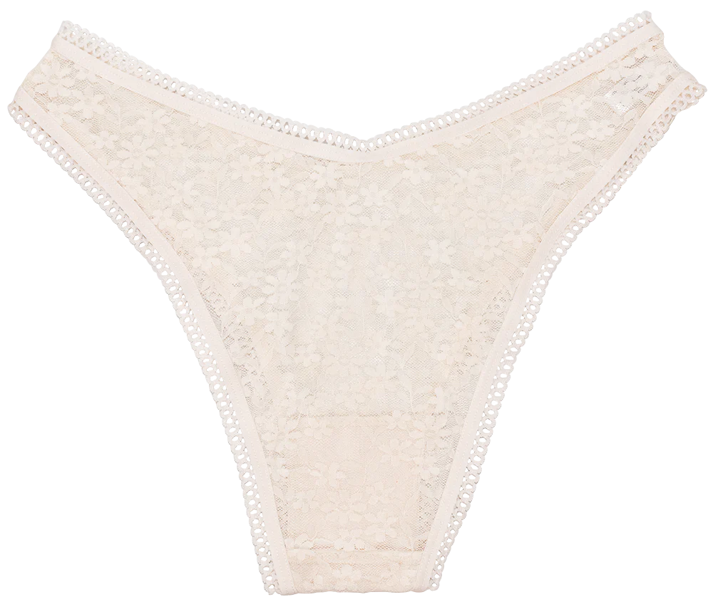 High Leg Daisy Lace Cheeky with Picot Trim - Image 8
