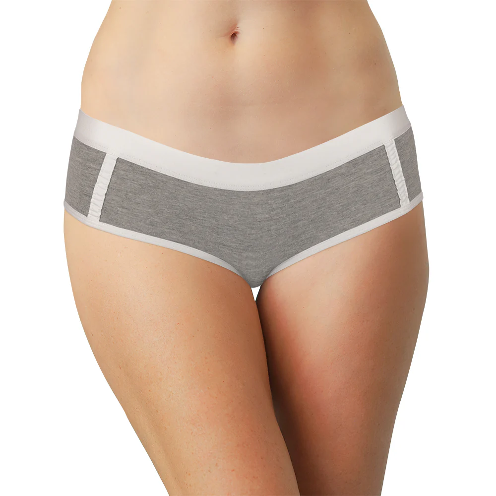 Retro Boyshort-Style Brief in Heather Gray - Image 3