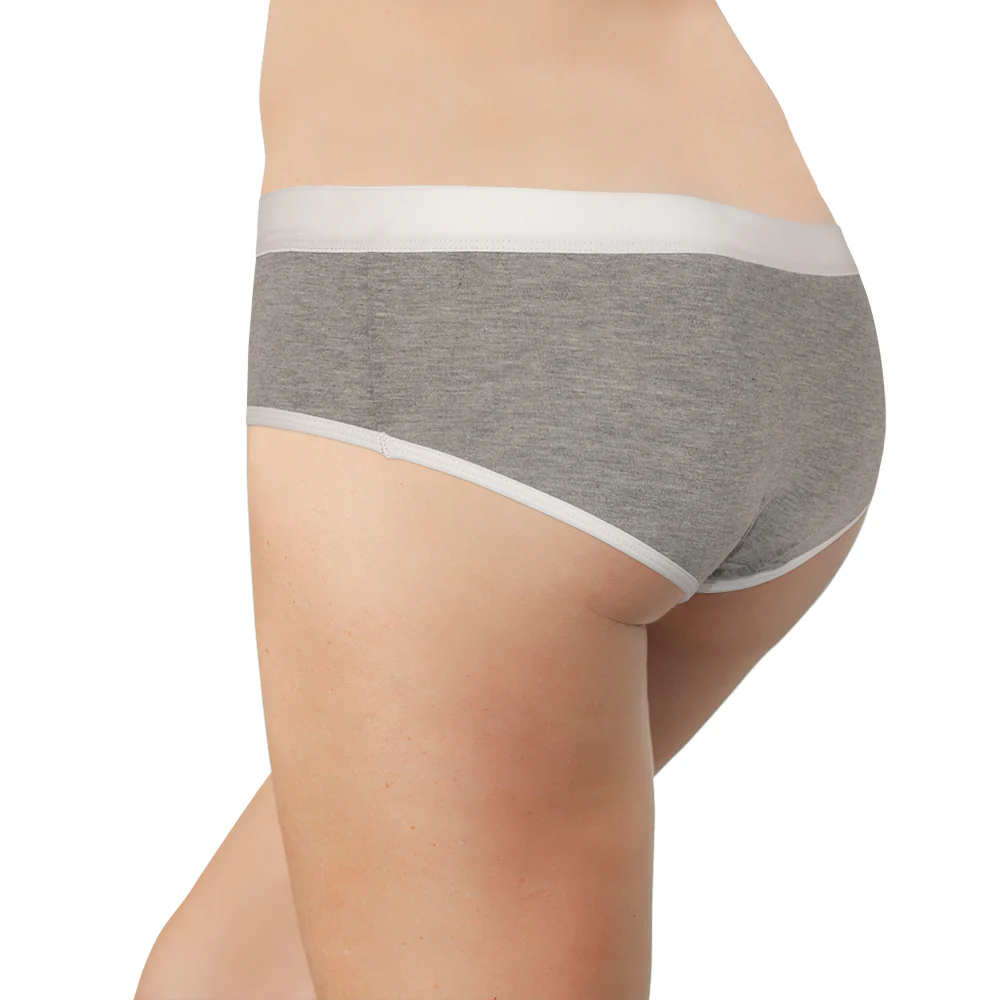 Retro Boyshort-Style Brief in Heather Gray - Image 4