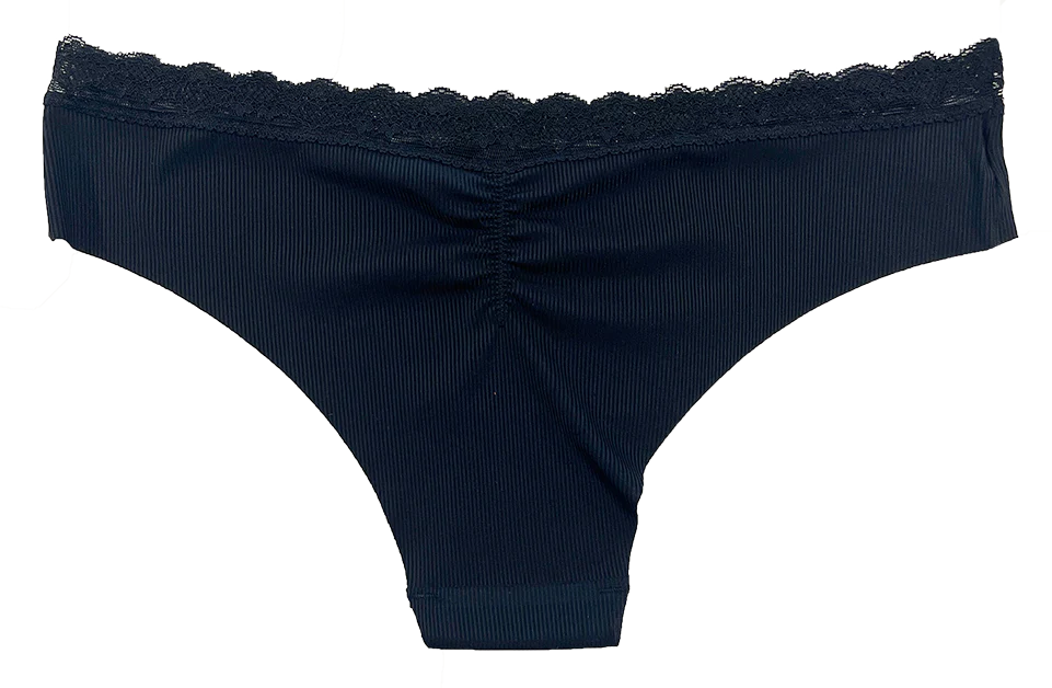 Laser Cut Rib Cheeky with Lace Waist, XS-2X - Image 10