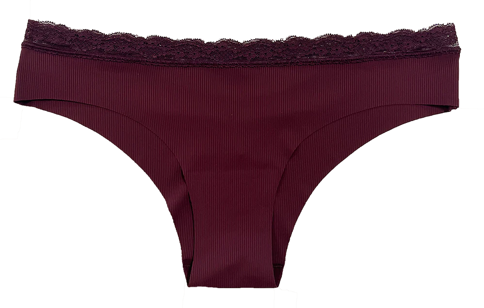 Laser Cut Rib Cheeky with Lace Waist, XS-2X - Image 4