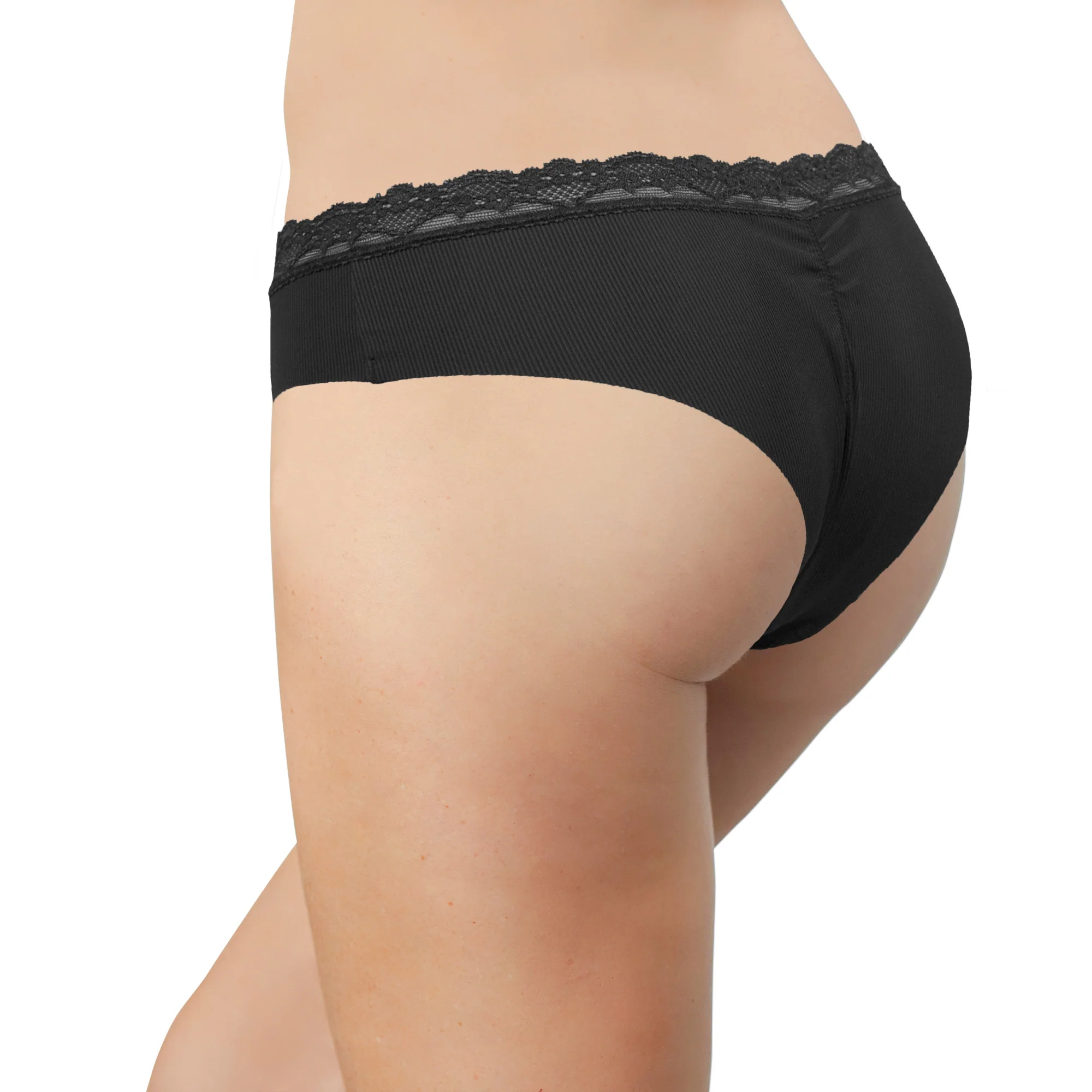 Laser Cut Rib Cheeky with Lace Waist, XS-2X - Image 7