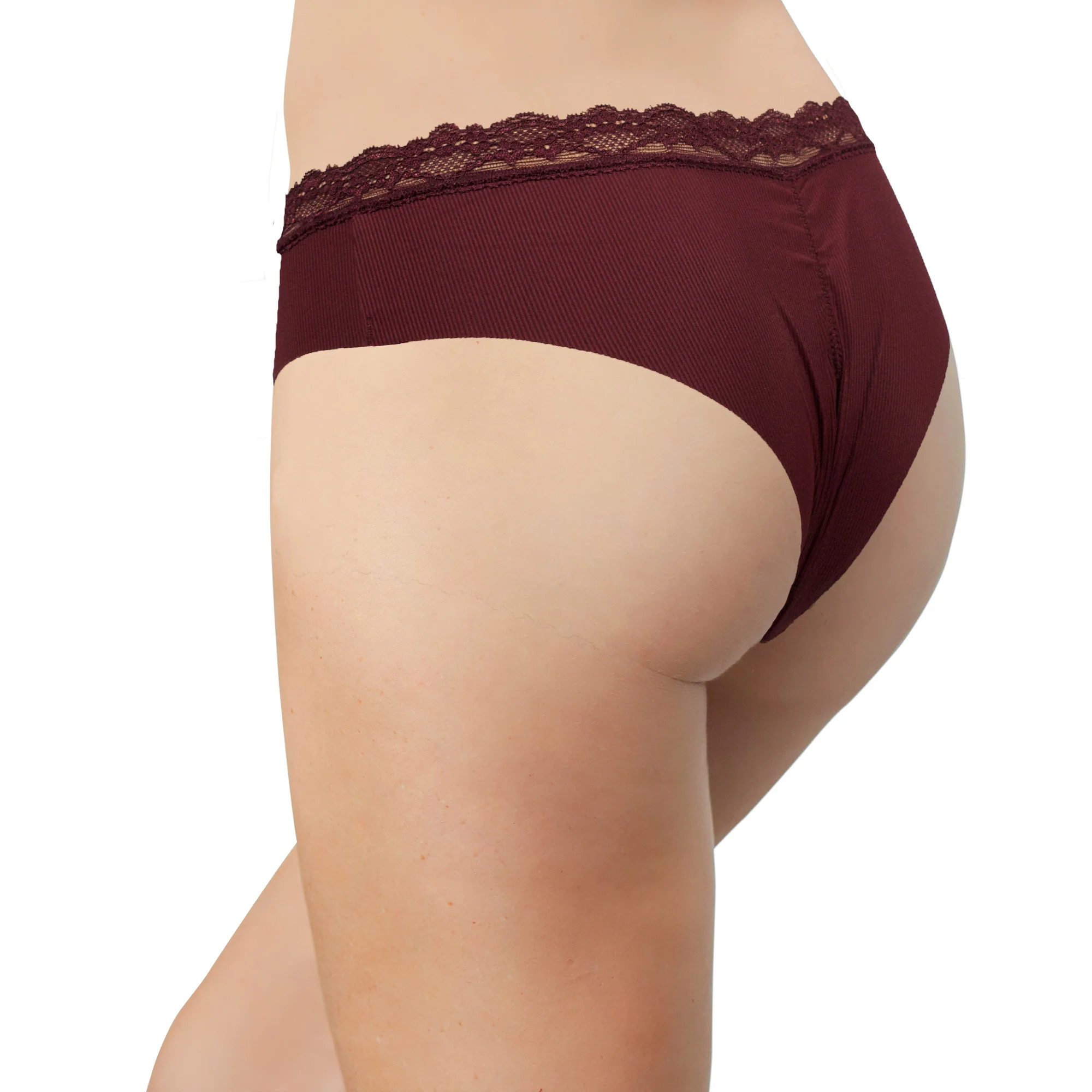 Laser Cut Rib Cheeky with Lace Waist, XS-2X - Image 8