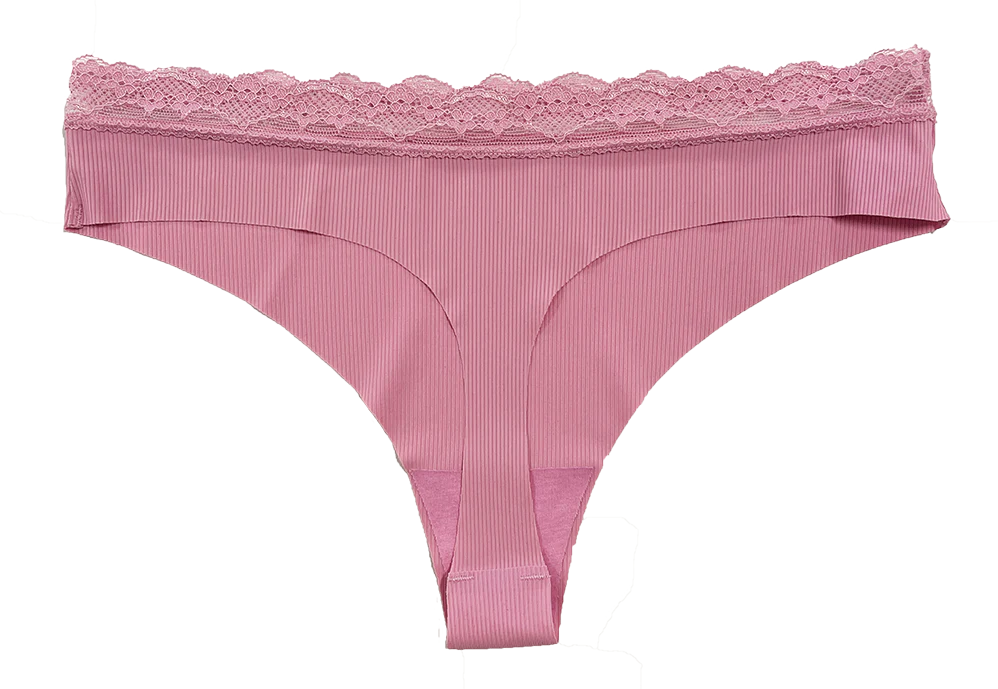 Laser Cut Rib Thong with Lace Waist, XS-2X - Image 13