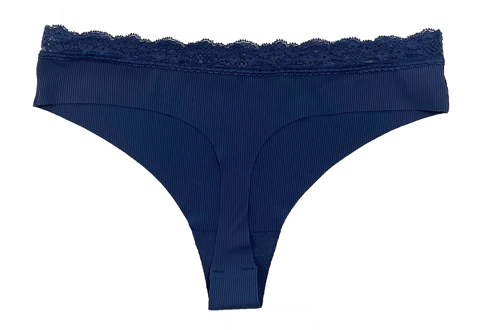 Laser Cut Rib Thong with Lace Waist, XS-2X - Image 14