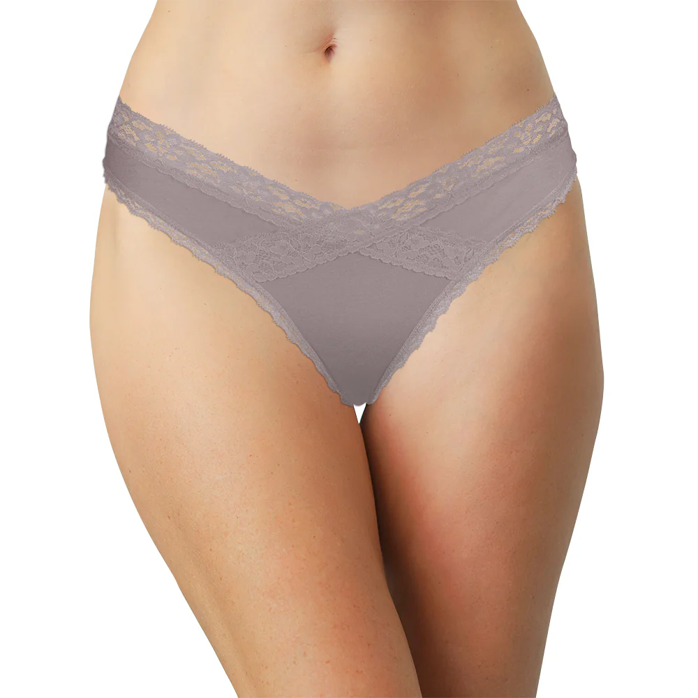 Modal Thong featuring Crossed Lace Trim - Image 4