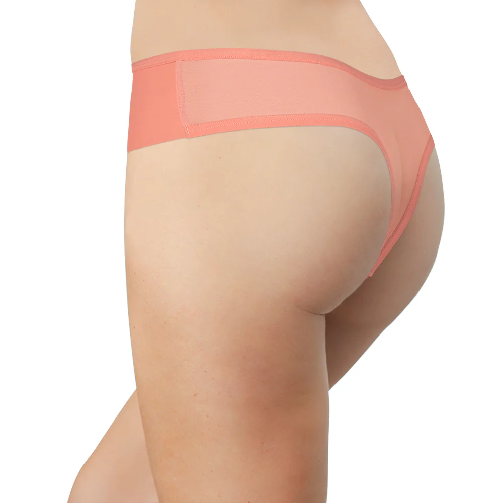 Pink Laser Cut Thong with Mesh Back - Image 4