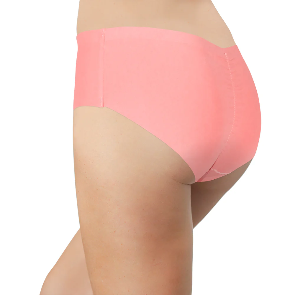 Pretty Pink Ruched Back Invisible Laser Cut Hipster - Image 4