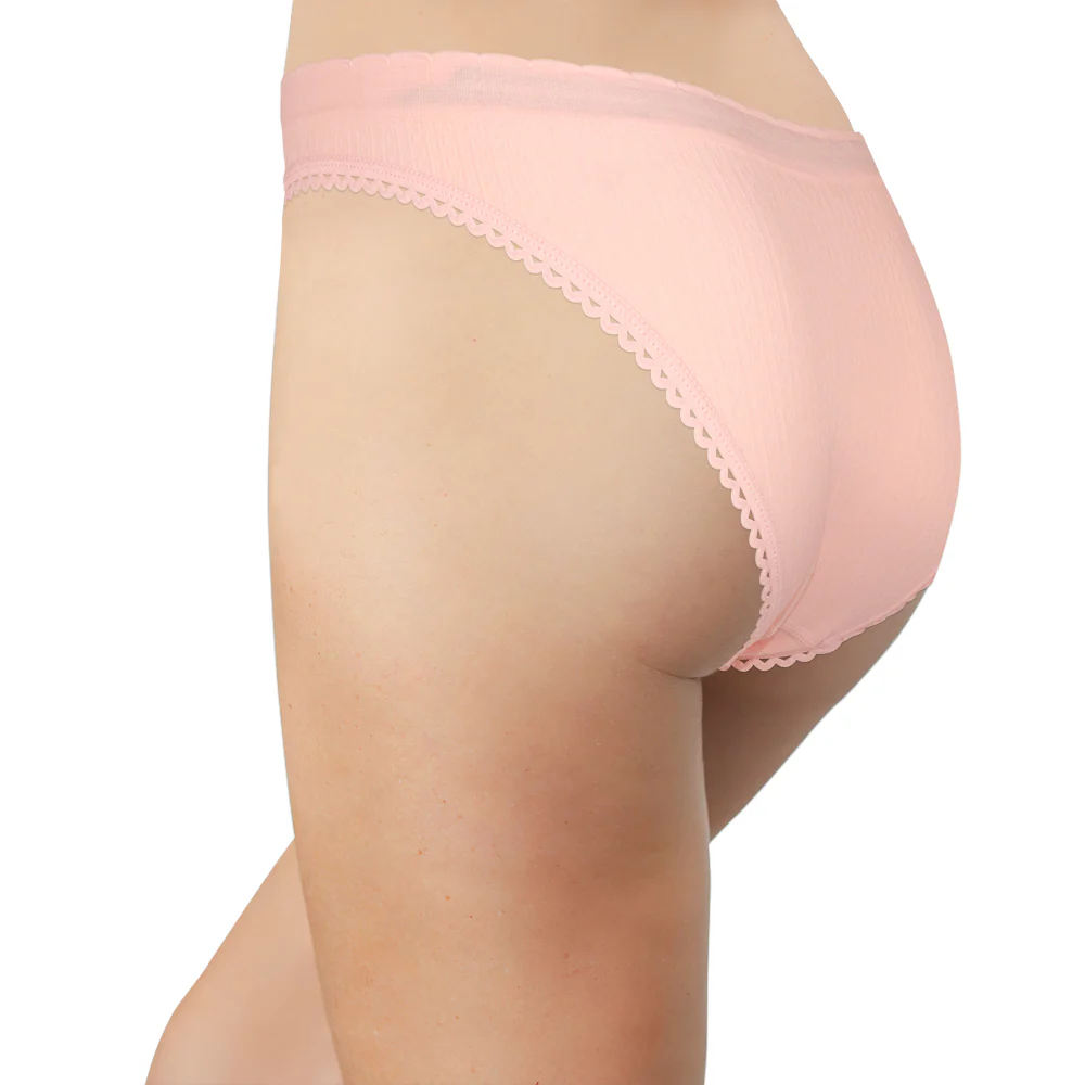 Seamless Textured Bikini with Picot Trim - Image 4