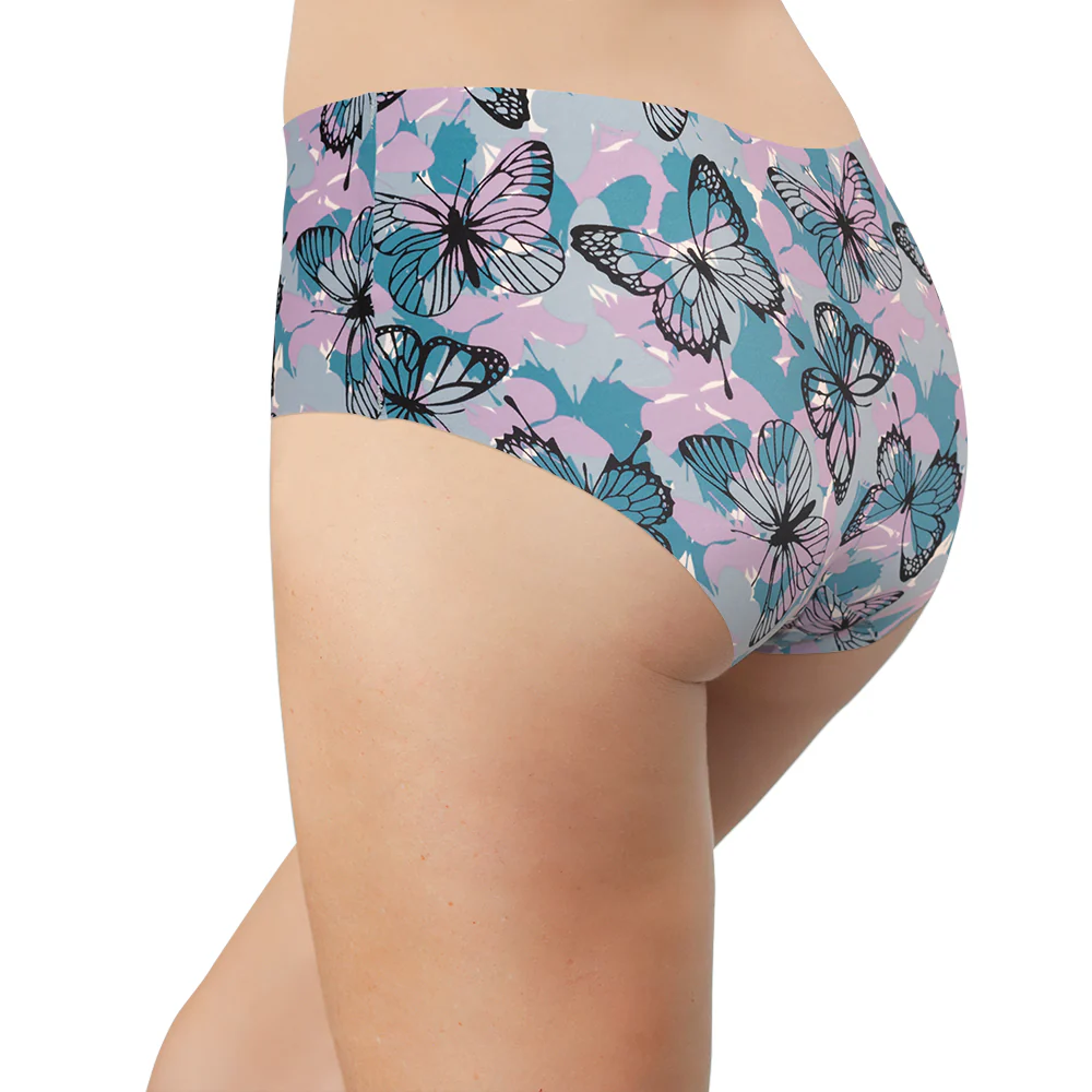 Butterfly Purple Camo No Show Laser Cut Hipster - Image 5