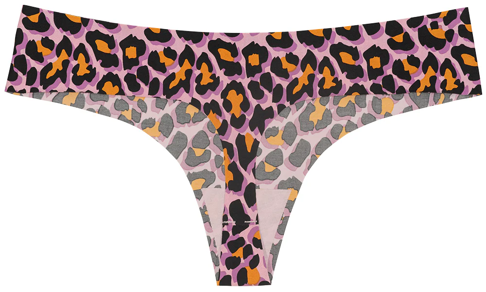 Purple Leopard No Show Laser Cut Thong - Image 4