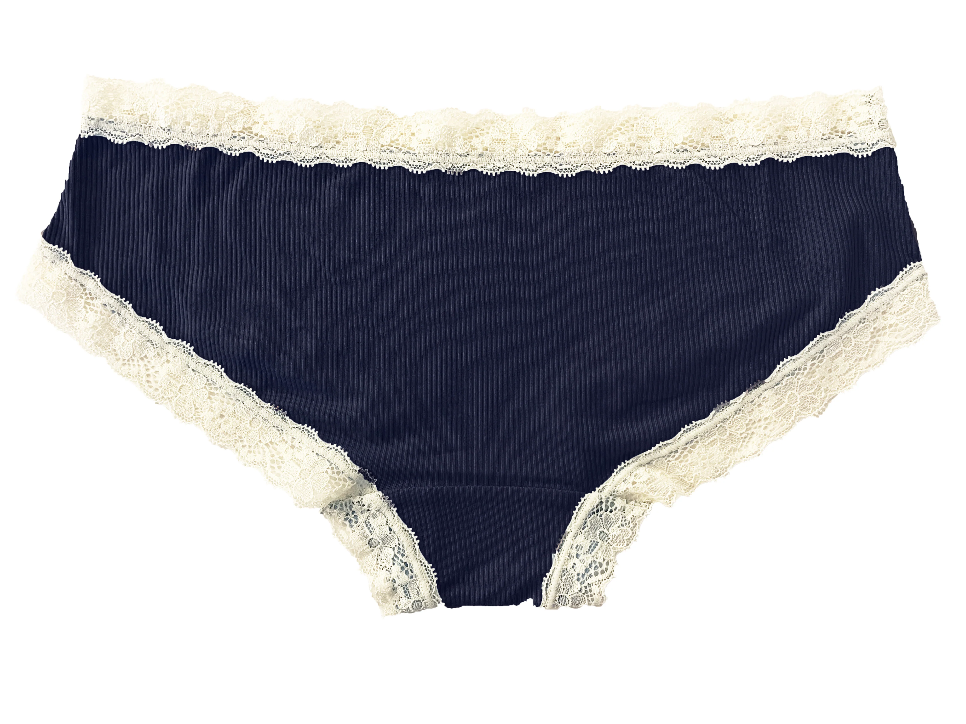Rib Modal Cheeky With Contrast Lace, XS-2X - Image 11