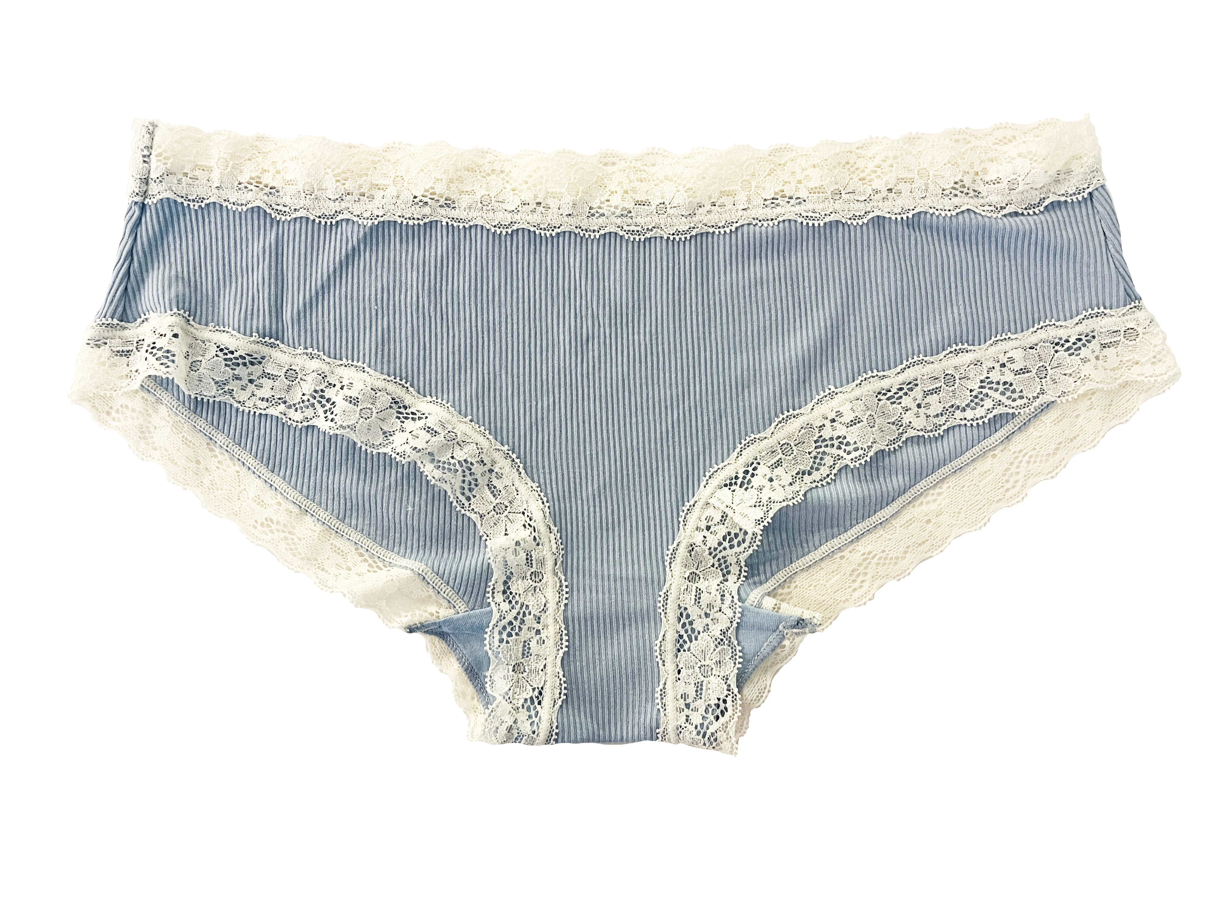 Rib Modal Cheeky With Contrast Lace, XS-2X - Image 3