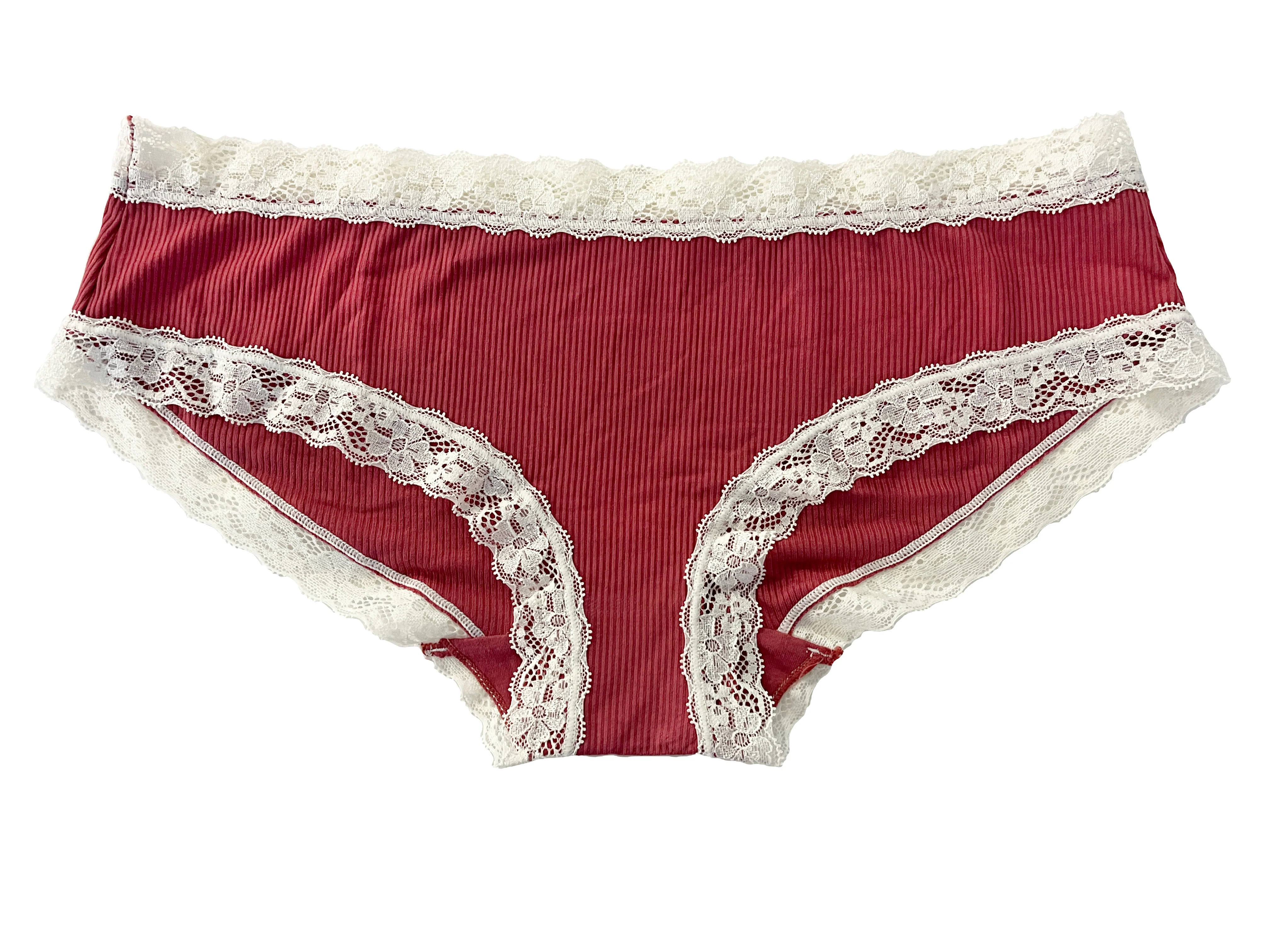 Rib Modal Cheeky With Contrast Lace, XS-2X - Image 5