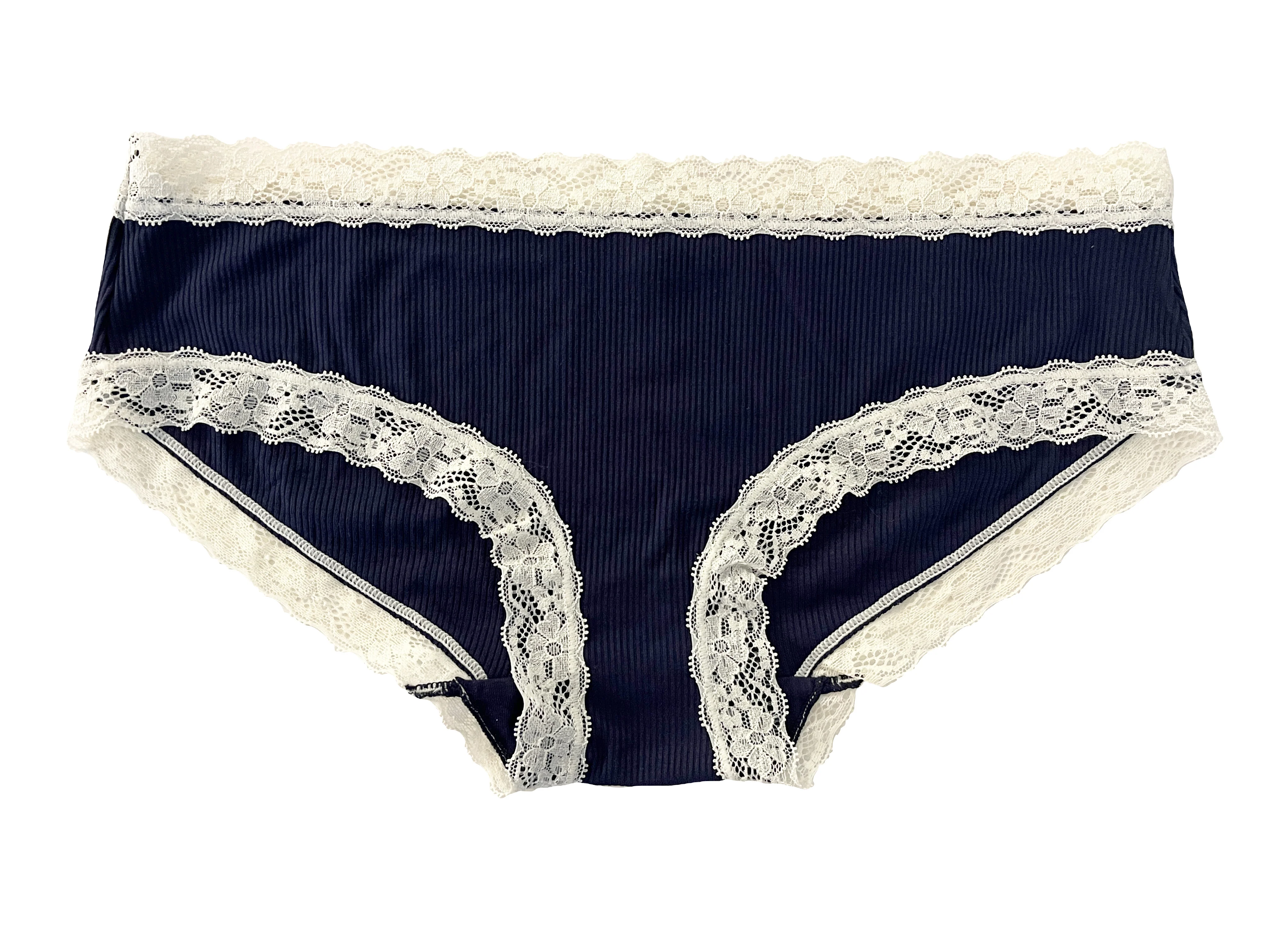 Rib Modal Cheeky With Contrast Lace, XS-2X - Image 8