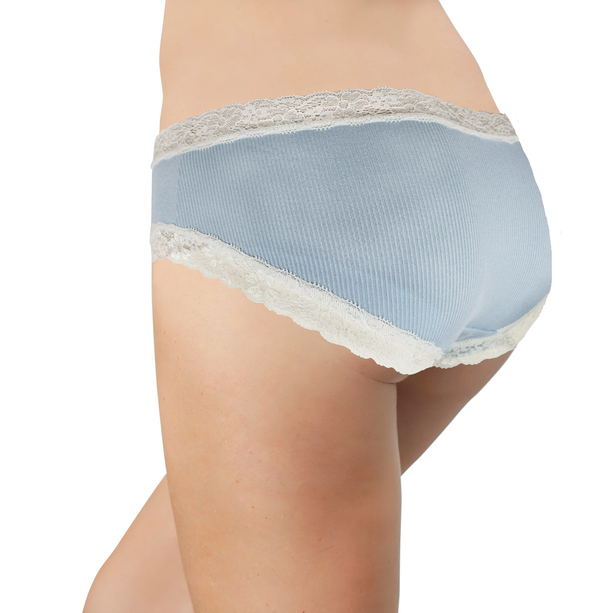 Rib Modal Cheeky With Contrast Lace, XS-2X - Image 9