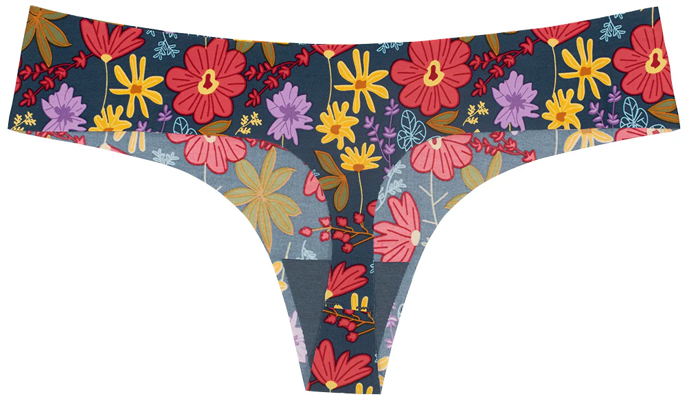 Vibrant Garden No Show Laser Cut Thong - Image 4